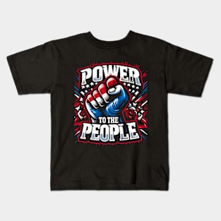 Power to the People Fist Drawing Kids T-Shirt